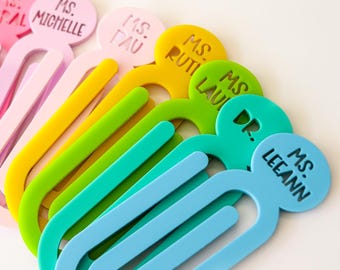 Bookmarks personalized bookmark Personalized Teacher Gifts Teacher Paperclip Bookmark With Name Paperclip Bookmark For Teacher Appreciation