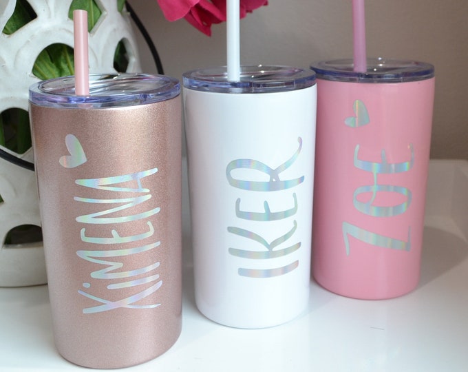 Flower girl cup, Junior Bridesmaid tumbler, kids party tumbler, insulated tumbler, small tumbler, children tumbler, mini tumbler