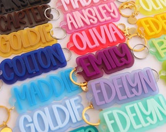 Rugzak gepersonaliseerd naamplaatje | Terug naar school | Naamplaatje rugzak |  Naamsleutelhanger voor kinderen | Luiertaslabel | Naamplaatje lunchbox voor jongens