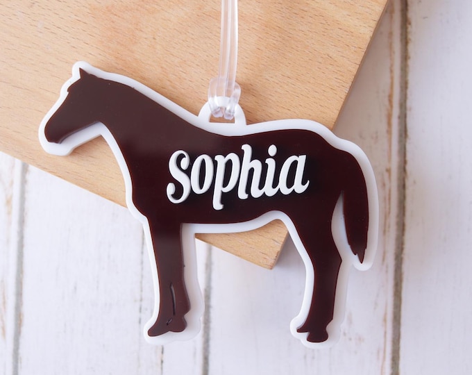 Horse Keychain, personalized Horse name tag, custom horse riding keychain for backpack, horse riding mom name tag, back to school tag.