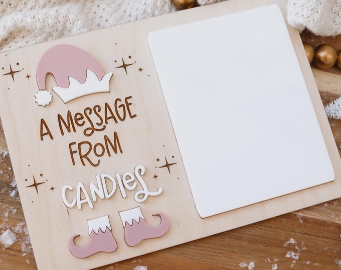 Personalized Message from your Elf Sign, Elf accessory, Dry Erase Board, Elf Prop, Christmas Decor, Elf Dry Erase Board, Elf message board
