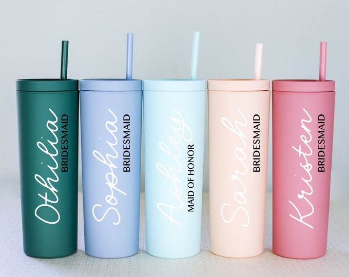 Matte Bridesmaid Tumbler • Matte Tumbler • Personalized Tumbler • Bridesmaid Gift • Bachelorette Party Tumbler • Maid of Honor Tumbler