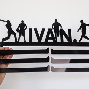 Medal Hanger Acrylic, Custom Medal Rack, Sports Medal Holder, Achievement wall medal Display for kids, Personalized Name Medal Holder