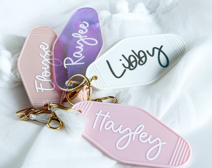 Personalized Motel Keychain Custom Saying Motel Keychain  Keychains for Women  Motel Keychain Bridesmaid Gifts Custom Birthday Gift