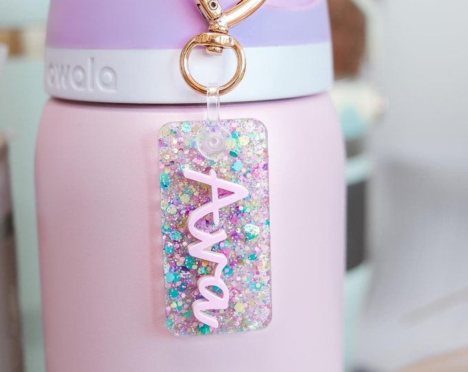 Water bottle name tag, Owala Name plate, Owala keychain, owala accessories, tumbler name tag, acrylic name keychain, name tag, bag name tag