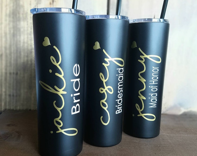 Stainless steel tumbler, Custom gift, Bridesmaid Gift, Personalized tumbler,  custom Tumbler, Personalized Cup, personalized water bottl