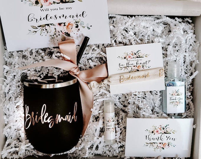 Bridesmaid Gift Box - Bridesmaid Box Set - Asking Bridesmaid - Rose Gold wedding - Wedding Party Gifts - Will you be my Bridesmaid Gifts