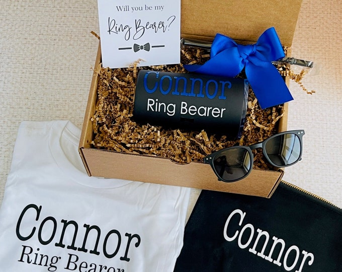 Ring Bearer Proposal Set, Will you be my Ring Bearer, Ring Security gift box, Ring Bearer cup, Usher, Junior Groomsman set, Bride's son