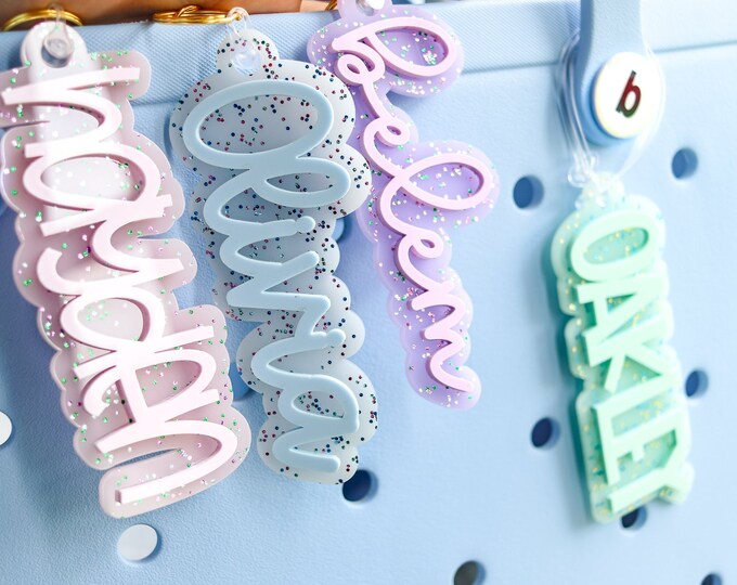 Bogg bag accessories, bogg bag charm, bogg bag tag, Customizable Name Tag For Bogg Bag,  Personalized Bogg Bag Charm, Bogg Bag Name keychain