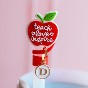 Straw topper, teacher gift, teach love inspire, teacher gift, personalized Straw topper,  straw hat, stanley straw topper, best teacher gift