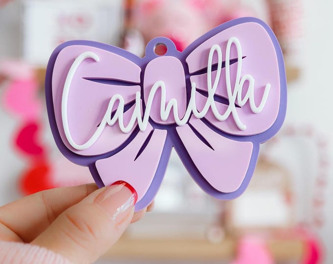 Valentines Day Tags| bow name Tag| Valentines Tags| Personalized Valentines Basket Tag| Bow name tag | Valentines Tags for girls | Galentine