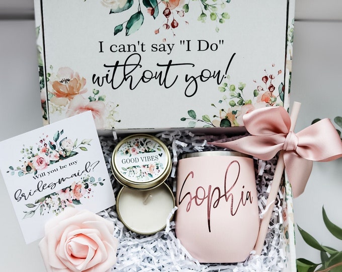 Bridesmaid Proposal Box, Bridal Party Gift, I can't say I do without you proposal box,