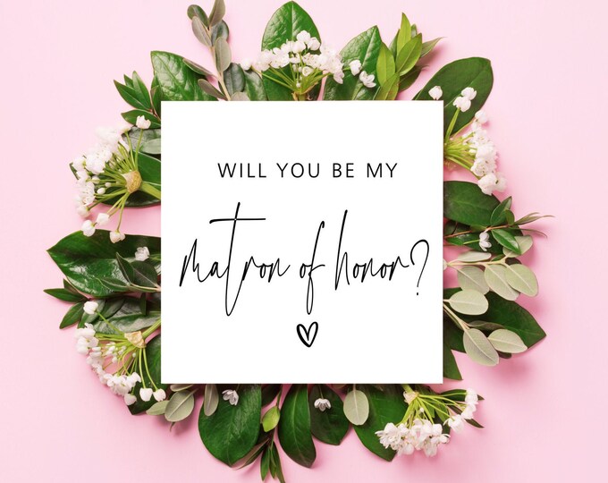 Matron of honor proposal card, Bridesmaid Proposal Card, personalized maid of honor proposal card