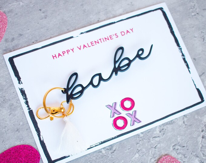 Motel Keychain Custom, I Love you keychain, valentines day gift idea, valentines day gift, galentines day gift, babe keychain