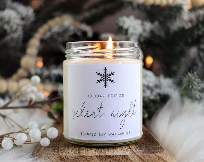 Soy Candle, Silent night gift, christmas gift, christmas candle, christmas candle gift, soy candle gift