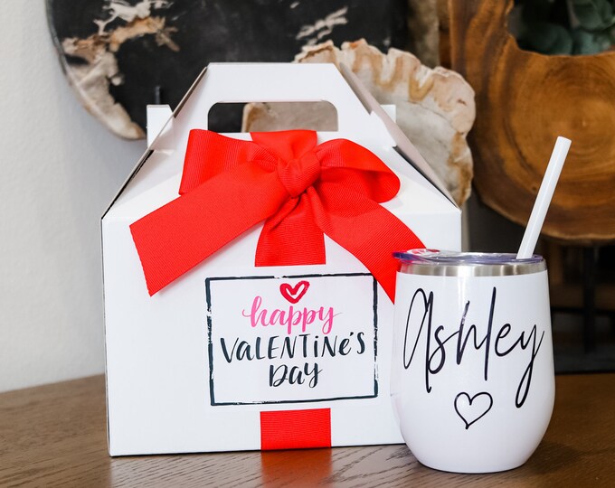Valentines Day Gift, Personalized s day gift, Custom wine tumbler, personalized coffee mug, Birthday gift box, Gift Box
