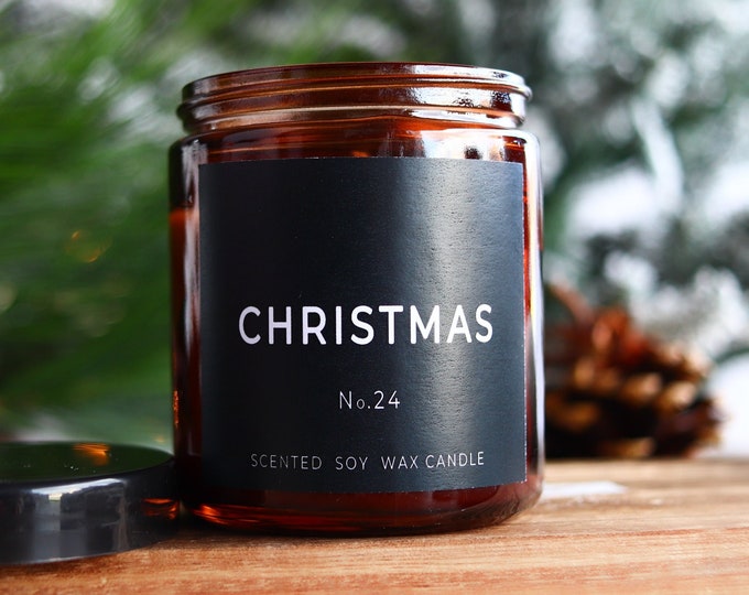 Christmas Candle, Holiday Candle, Amber Candle, Candle Gift, Season Candle