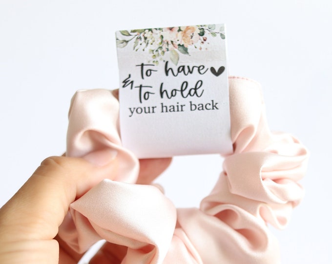 Help me tie the knot scrunchie To Have and to Hold Scrunchies Bridesmaid Proposal Scrunchie Bridal Party Favor Bachelorette Party Favors
