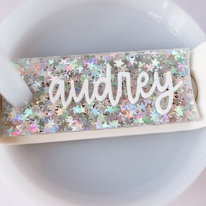 Etiqueta de nombre personalizada para vaso de 40 oz/30 oz / Etiqueta de nombre personalizada para tapa de vaso, placa de nombre, accesorios para vaso con placa de nombre, regalos para mamá