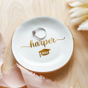 Graduation Gift for Her | Graduation Jewelry Dish | Daughter Grad Gift | College Graduation | Personalized Trinket Dish | Class of 2024 Gift