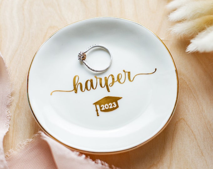 Graduation Gift for Her | Graduation Jewelry Dish | Daughter Grad Gift | College Graduation | Personalized Trinket Dish | Class of 2023 Gift