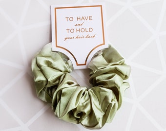 Bridesmaid satin scrunchies | Bridesmaid proposal gifts | To have and to hold your hair back | bridesmaid Proposal box filler | Wedding gift