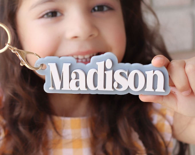Personalized Custom Name Tag, backpack tag for boys, backpack tag for girls, bag tag, custom name tag, keychain tag, acrylic name keychain