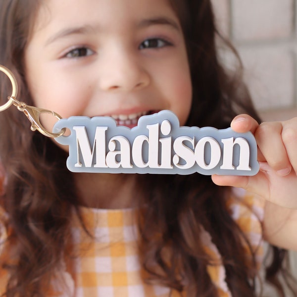 Personalized Custom Name Tag, backpack tag for boys, backpack tag for girls, bag tag, custom name tag, keychain tag, acrylic name keychain