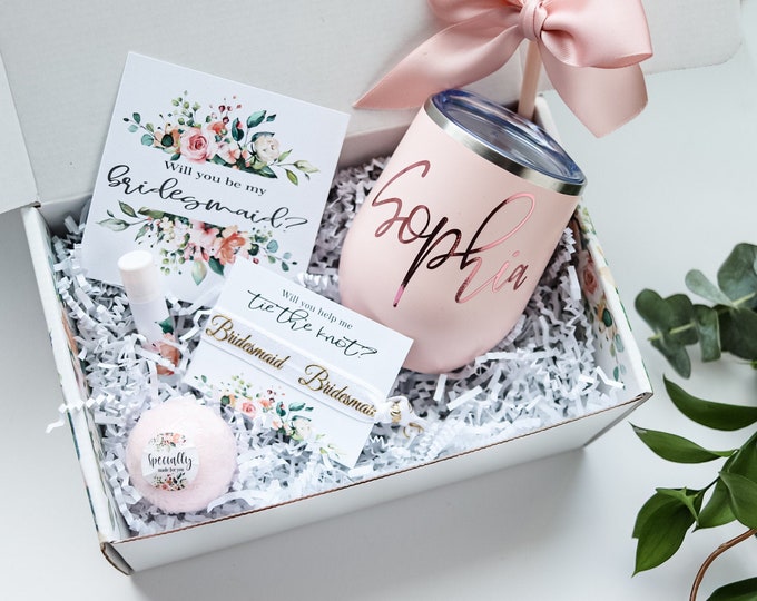 Bridesmaid Box, Will You Be My Bridesmaid Box Will You Be My Bridesmaid Gift Box, Would you help me tie the knot Bridesmaid Proposal Box