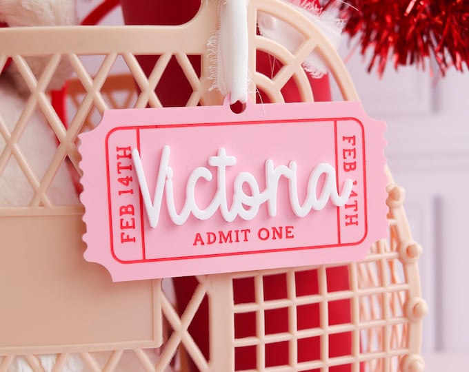 Valentines Day Tag, Valentines Name Tags, Personalized Valentine Tag, Basket Name Tag, Valentines Keepsake, Personalized Tag, Name Bag Tag