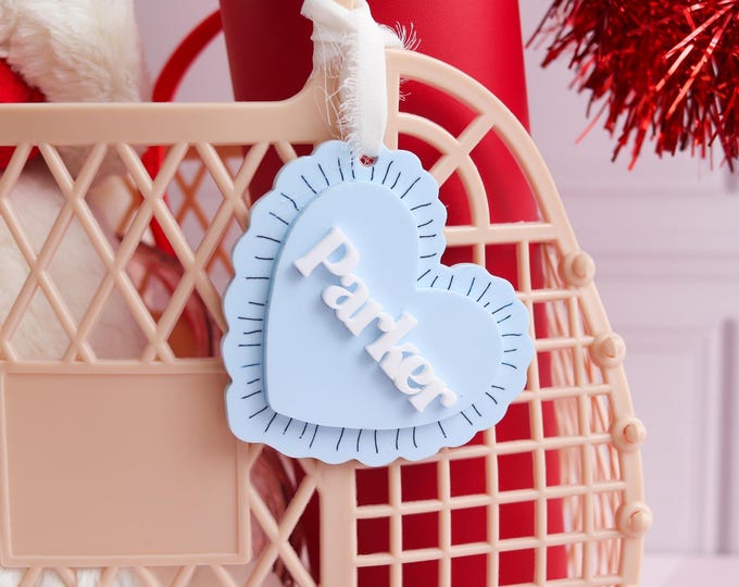 Valentines Day Tag, Valentines Name Tags, Personalized Valentine Tag, Basket Name Tag, Valentines Keepsake, Personalized Tag