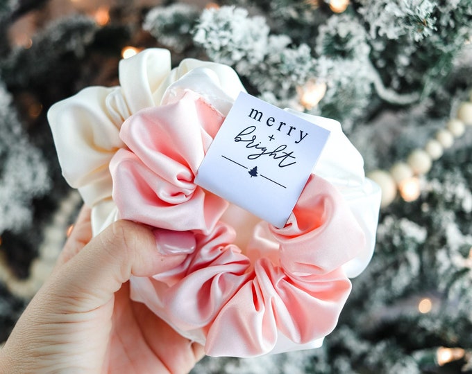 Silk Satin Hair Scrunchies | Neutral Silk Scrunchies |  Silk Satin Scrunchies | Hair Ties | Christmas Scrunchies | Christmas Gift