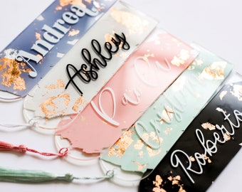 Personalized Bookmark, Acrylic bookmark with name, painted book mark, bookmark for women, bookmark personalized, book lover gift book marks