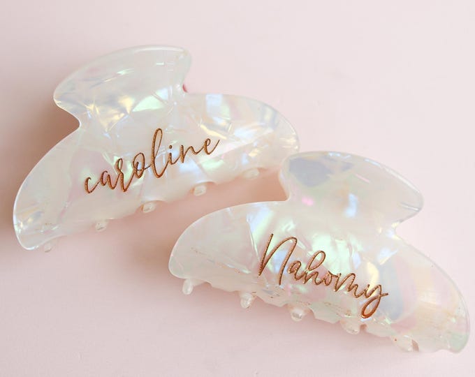 Personalized Claw Clip, Custom Engraved Claw Clip, Engraved Name Hair Accessories, Bridesmaid Gift, Wedding Gift