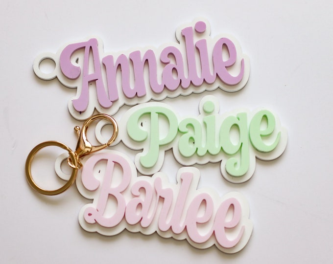 bridesmaid keychain, custom name tag, backpack tag, backpack name tag, keychain Personalized, bag name tag, keychain for bridesmaid