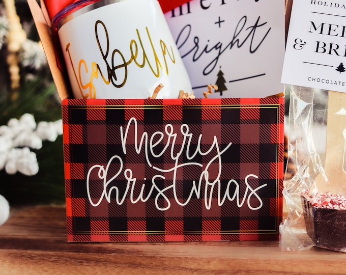Red Plaid Christmas gift box empty, Gable Box, Christmas Gable box, christmas gift box for woman, Black plaid gift box, Holiday gift boxes