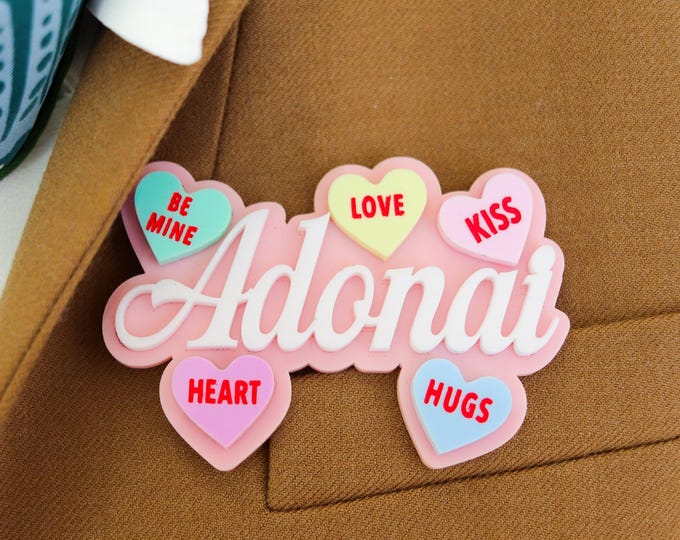 Personalized Valentines Name Tag, Acrylic Magnetic Work Badge, Custom acrylic name badge