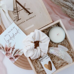 Bridesmaid Gift Box Engraved Keepsake Wooden Box for Wedding Bridesmaid ...