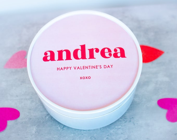Personalized Valentines Day Gift Box Galentines Day Gift Box for Friends Pink Box Personalized Custom Name Valentines day gift DIY gift box