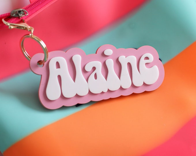 Backpack tag, Personalized keychain for woman, bridesmaid keychain, custom name tag, backpack name tag, keychain Personalized, lunchbox tag