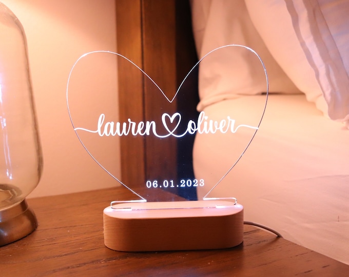 Custom night light for him  Boyfriend Gift Personalized Night Light Anniversary  Custom Night Lights