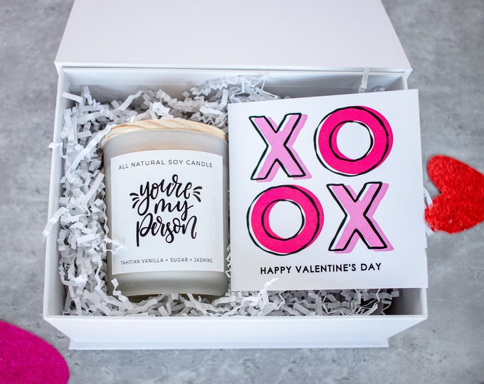 Valentines Day Gift Box Ideas Galentines Day Gift Box for Friend Valentines Candle Personalized Custom Name Wine tumbler friendship day gift