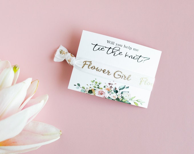 Bachelorette Party | flower Girl Proposal | Bachelorette | Will You Be My Bridesmaid | Bachelorette Party, Tying the Knot, Hair tie Favors