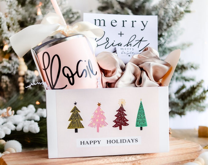 Christmas Box, Christmas gift set, christmas gift box, Personalize Wine Tumbler gift for her | personalize Wine Glass