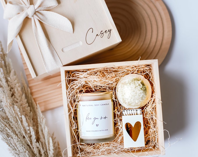 Wood box, Mothers day gifts, mothers day gift from daughter, from grandma, mothers day gifts box, mothers day candle, keepsake box for mom