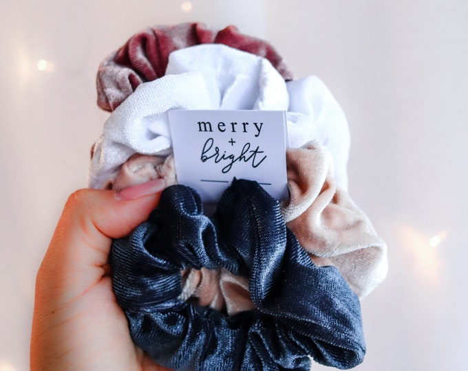 Velvet Scrunchies | Christmas Scrunchies | Velvet Hair Scrunchie | Blue tones Velvet Scrunchies | Velvet Scrunchies | Hair Ties Christmas