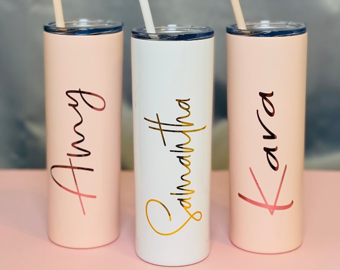 Personalized Steel Tumbler, Wedding Tumbler, Bridesmaid Tumbler, Stainless Steel Tumbler, Bachelorette Tumbler, Bridal Party Tumbler