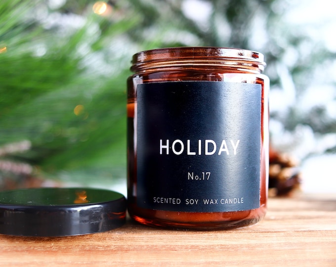 Christmas Candle, Holiday Candle, Amber Candle, Candle Gift, Season Candle
