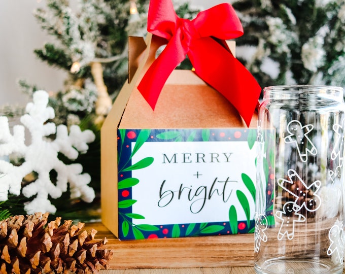 Classic Christmas gift box empty, Gable Box, Christmas Gable box, christmas gift box for woman, mistletoe gift box, Holiday gift boxes