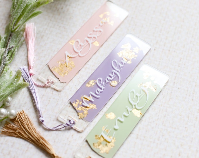 Personalized Bookmark Acrylic bookmark with name hand painted book mark bookmark for kids bookmark reading encouragement book club gift